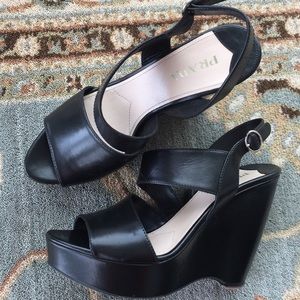 Prada Platform Wedge Sandals